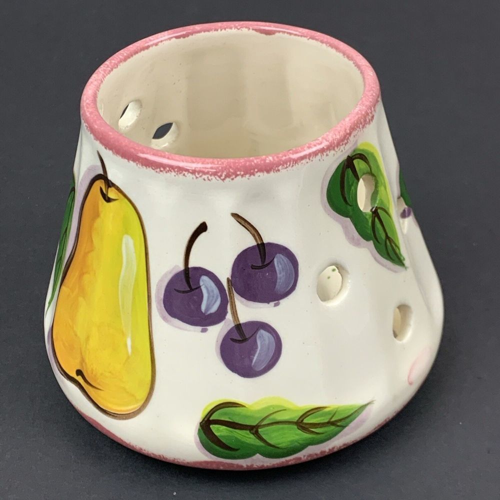 Home Interiors "Pears &‎ Grapes" Ceramic Jar Candle Shade Vintage
